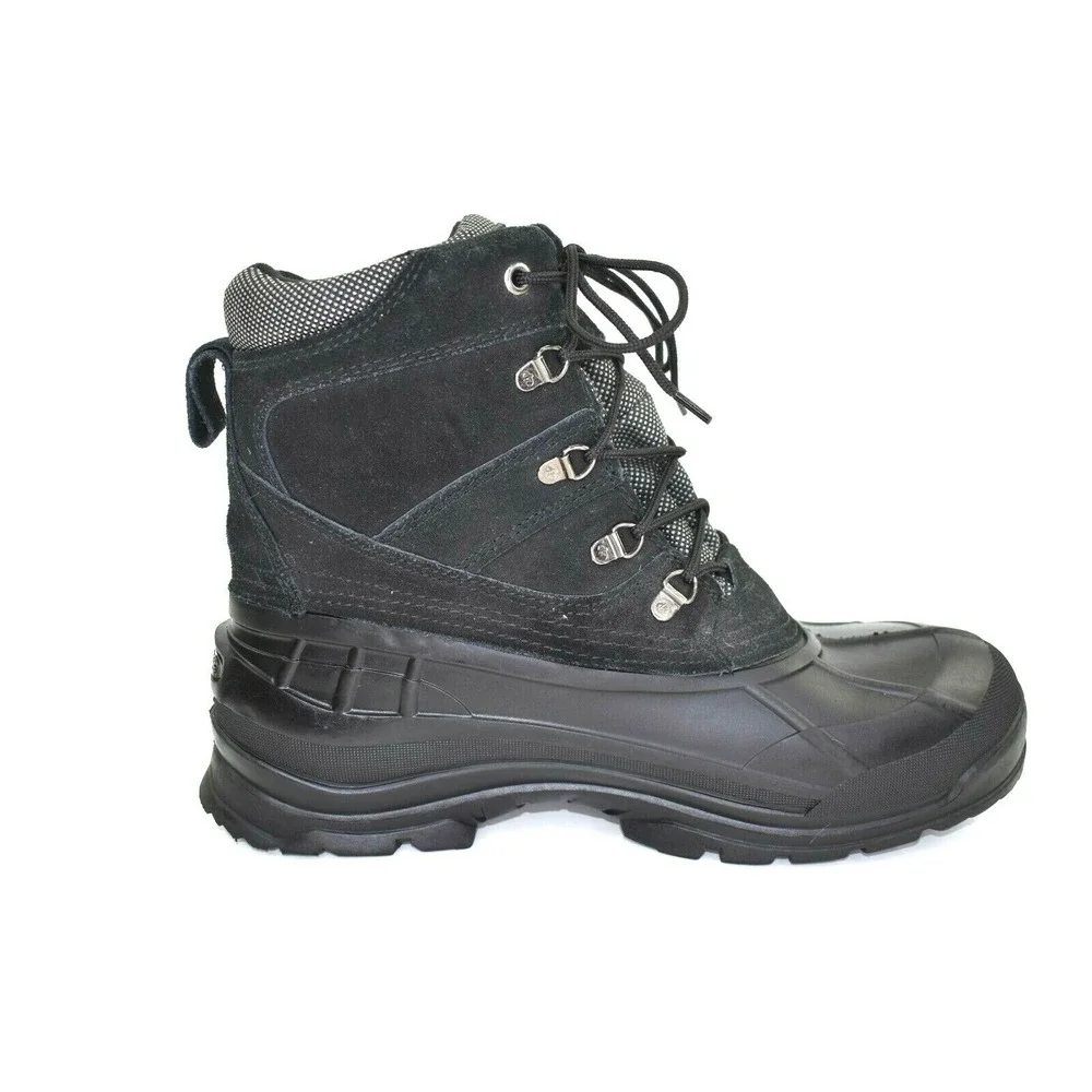 KAMIK WAUSAU Mens Waterproof Leather Winter Boots‎ Black Size 11